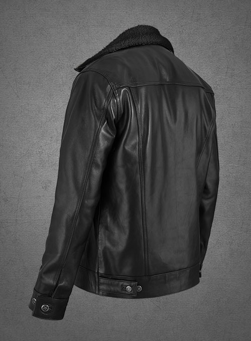 Black Sherpa Leather Jacket