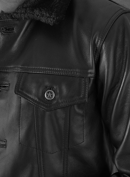 Black Sherpa Leather Jacket