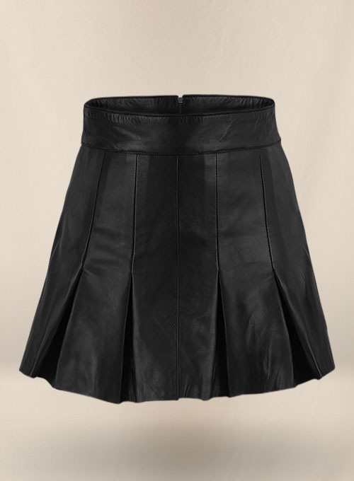 Black Nina Dobrev Leather Skirt