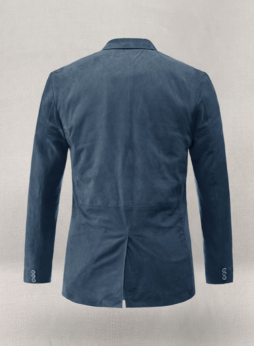 Blue Suede Leather Blazer