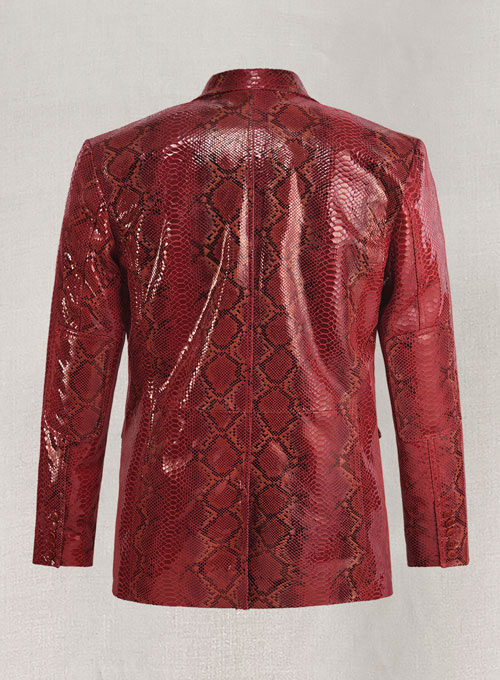 Bold Red Python Floyd Mayweather Leather Blazer - Click Image to Close