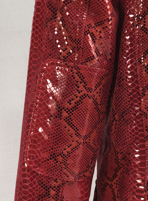 Bold Red Python Floyd Mayweather Leather Blazer - Click Image to Close