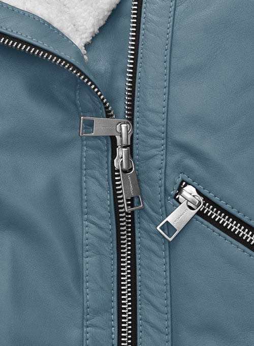 Bon Blue Rita Ora Leather Jacket #2 - Click Image to Close