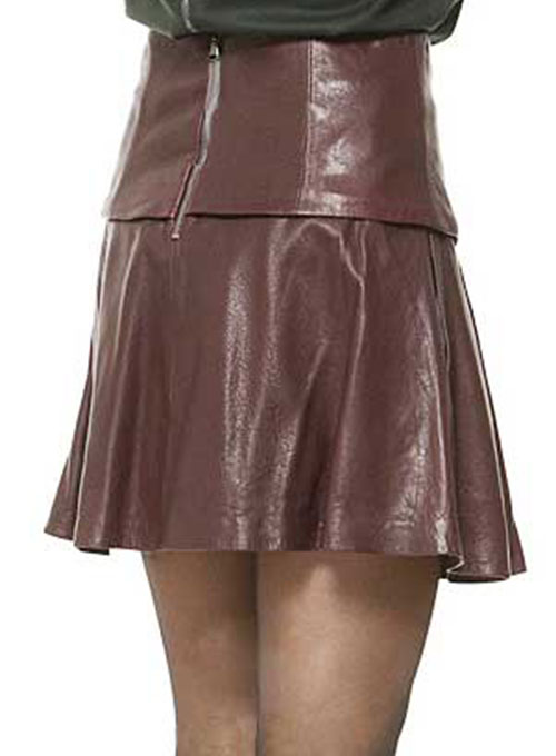 Box Pleat Leather Skirt - # 159 - Click Image to Close