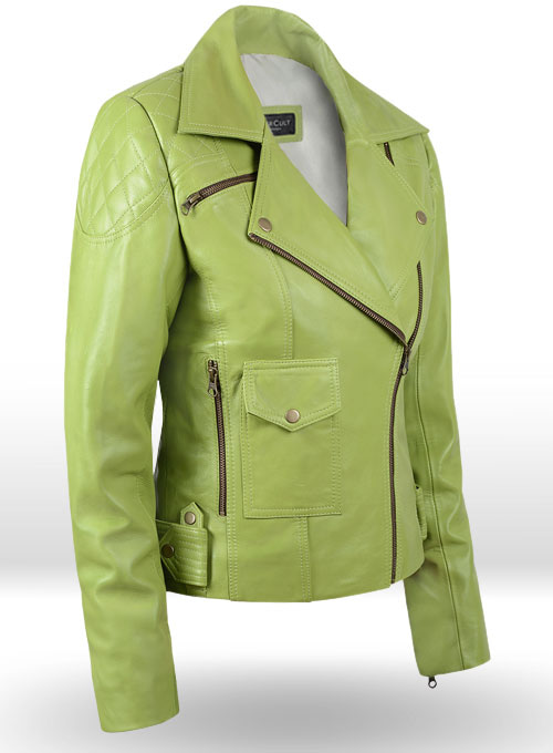 Bright Green Leather Jacket # 263