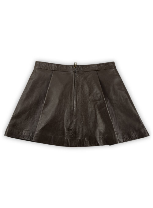 Brown Flounced Leather Skirt - # 141