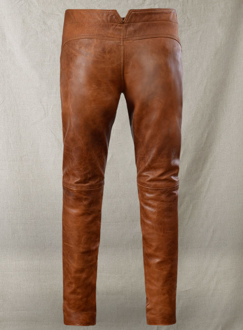 Cognac Jim Morrison Leather Pants - Click Image to Close