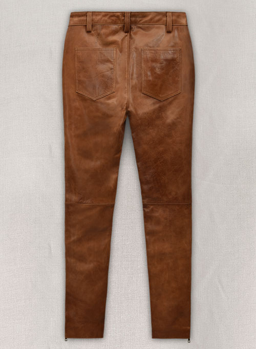 Cognac Ricky Martin Leather Pants