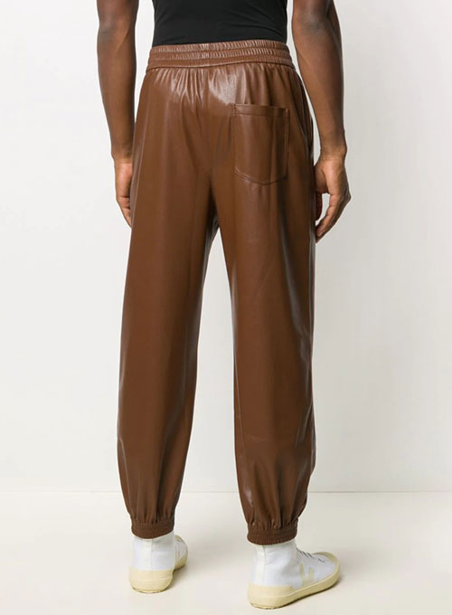 Comfy Leather Jogging Pants - Click Image to Close