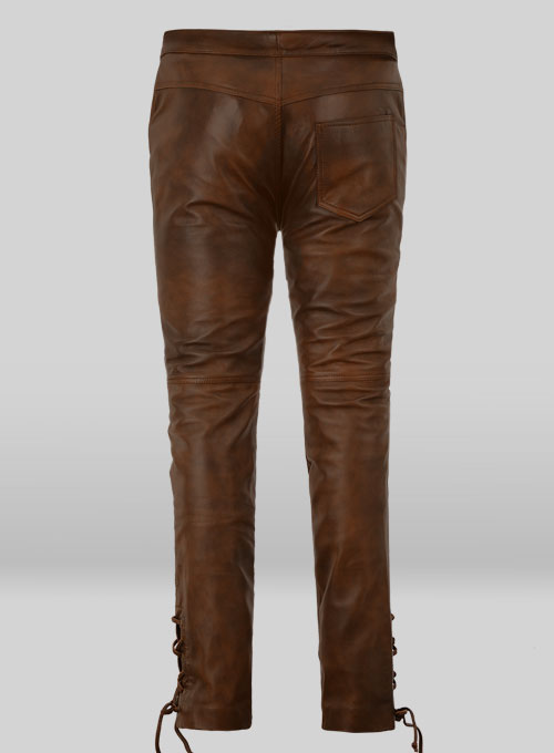 Cowboy Lace up Leather Pants - Click Image to Close