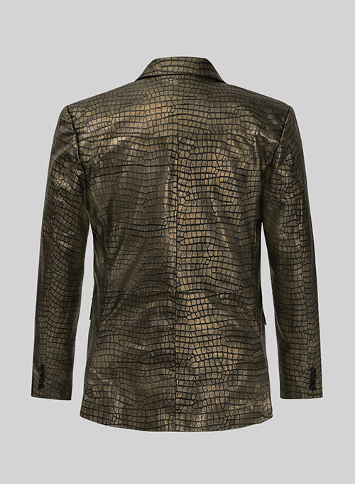 Croc Antique Gold Leather Blazer