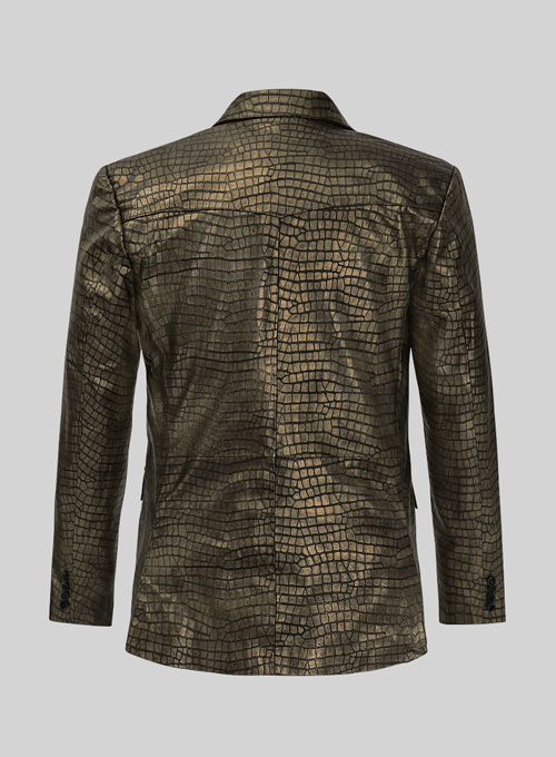 Croc Antique Gold Western Leather Blazer