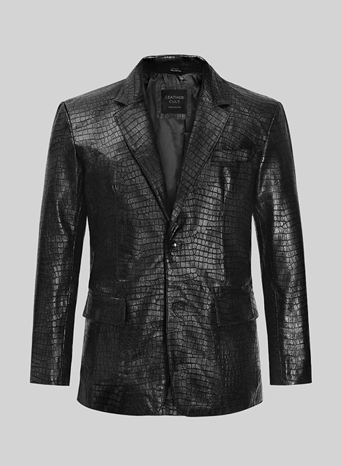 Croc Black Leather Blazer