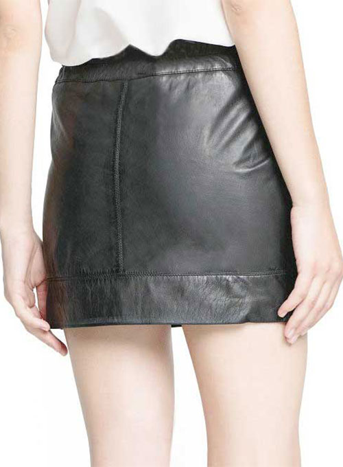 Drawstring Leather Skirt - # 421