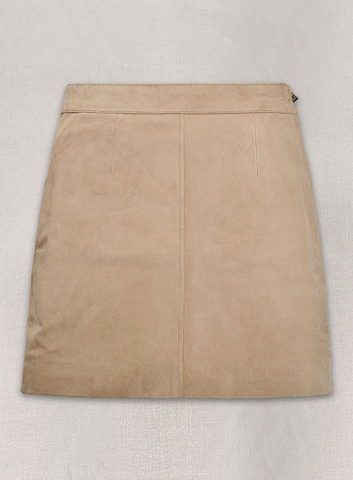 Dusty Beige Suede Basic Leather Skirt # 153