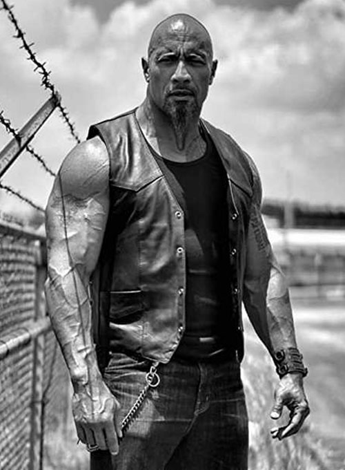 Dwayne Johnson The Fate Of The Furious Leather Vest - Click Image to Close