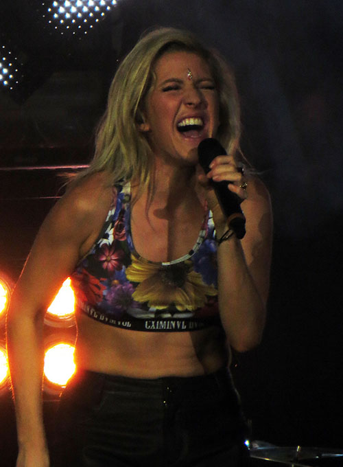 Ellie Goulding Leather Shorts