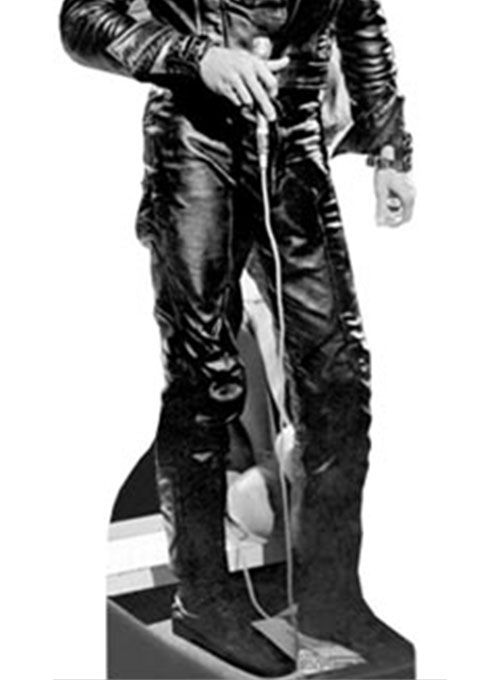 Elvis: Men's Black Antique Denim Style Leather Jacket