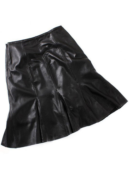 Fit and Flare Leather Skirt