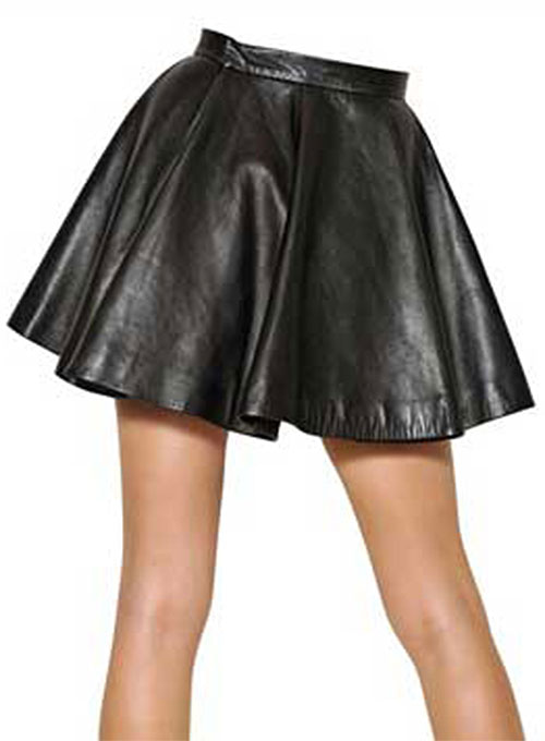 Flounced Leather Skirt - # 141 - Click Image to Close