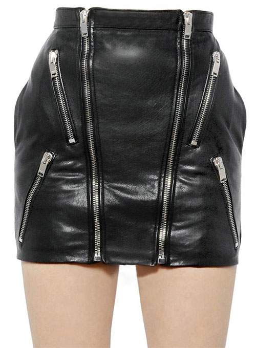 Foster Zip Leather Skirt - # 470