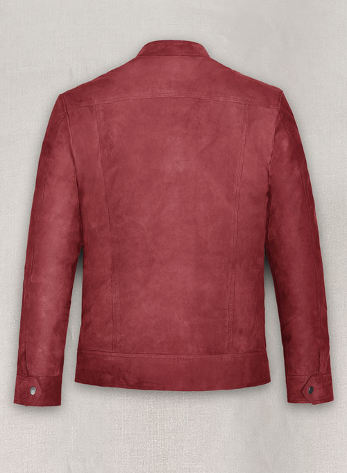 French Red Suede Leather Jacket # 700 - Click Image to Close