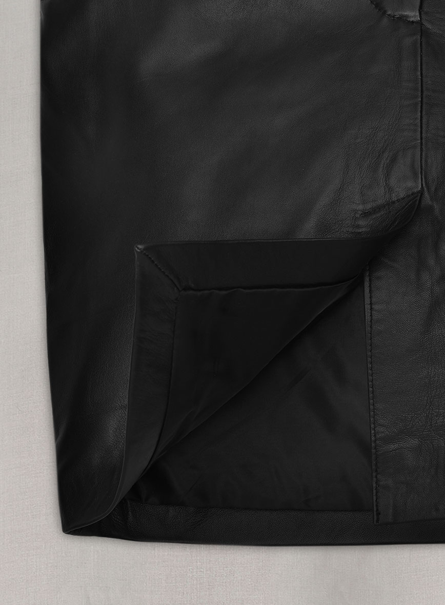 Front Slit Leather Skirt - # 126