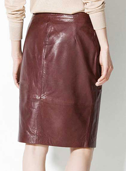 Front Panelled Leather Skirt - # 170