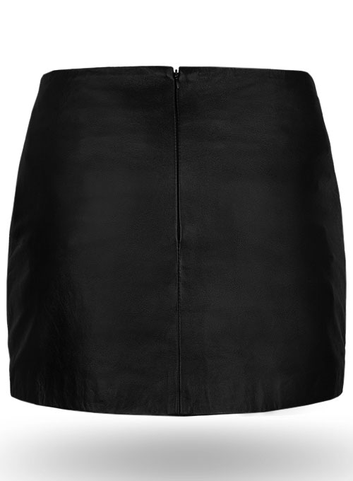 Geneva Lace-Up Leather Skirt - Click Image to Close