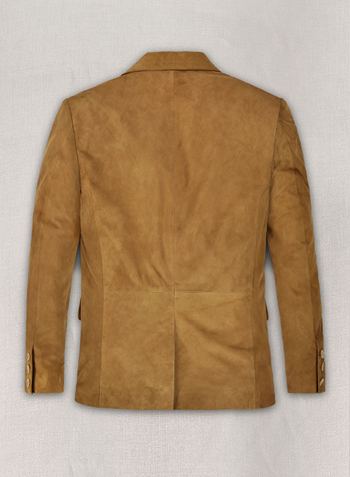 Ginger Brown Suede Leather Blazer - Click Image to Close