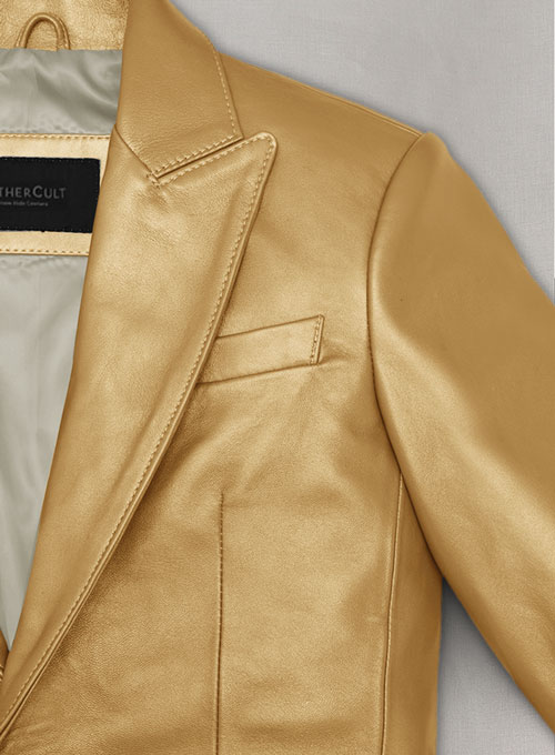 Golden Catwalk Leather Blazer # 2