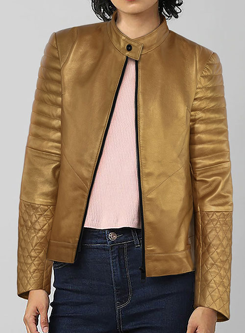 Golden Gwen Stefani Leather Jacket #1 - Click Image to Close