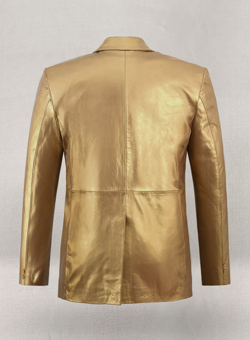 Gold Leather Blazer - Click Image to Close