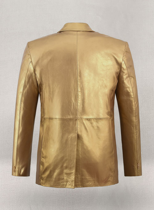 Gold Leather Blazer