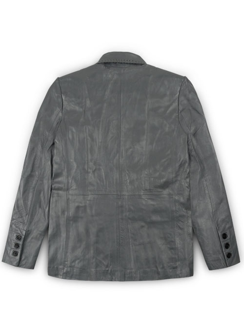 Gray Medieval Leather Blazer