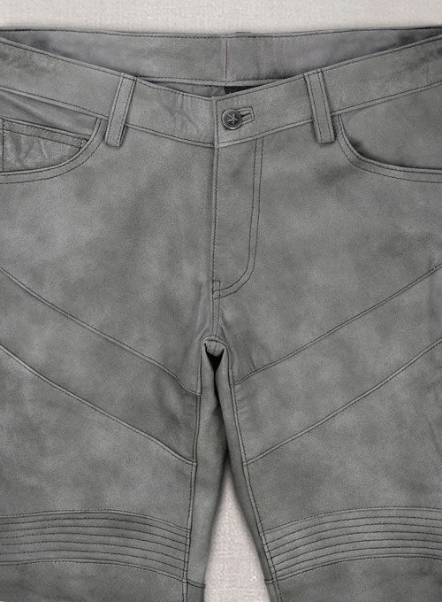 Harbor Gray Leather Biker Jeans #511 - Click Image to Close