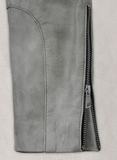 Harbor Gray Leather Biker Jeans #511