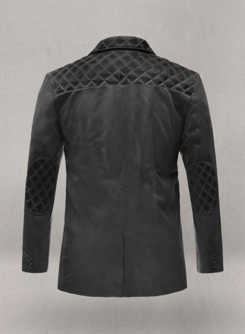 Harper Burnt Charcoal Leather Blazer - Click Image to Close