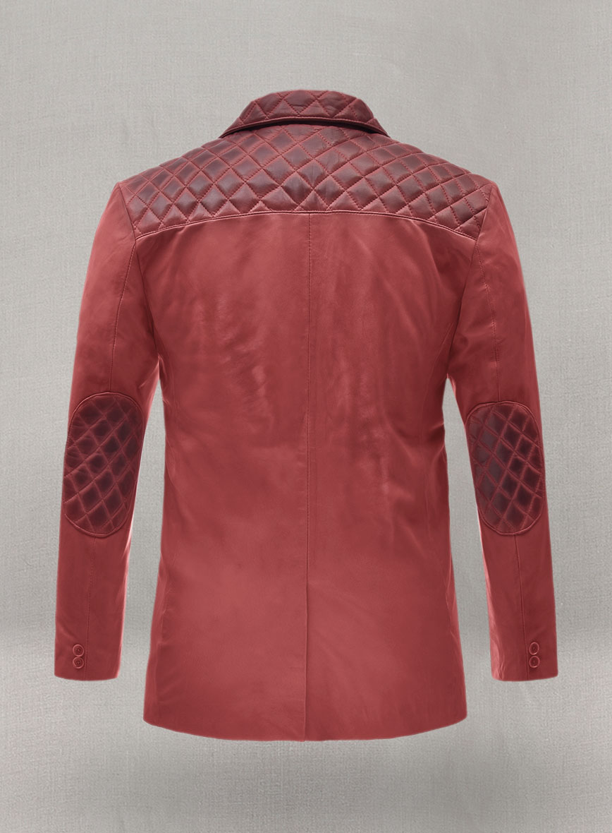 Harper Burnt Red Leather Blazer