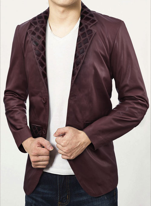 Harper Burnt Wine Leather Blazer