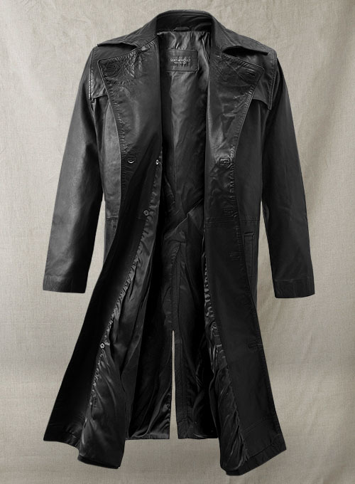 Javier Bardem Skyfall Leather Trench Coat - Click Image to Close