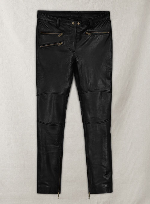 Leather  Biker Jeans - Style #503