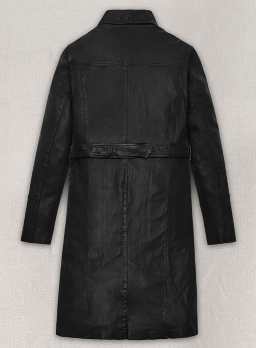 Kim Kardashian Leather Long Coat - Click Image to Close