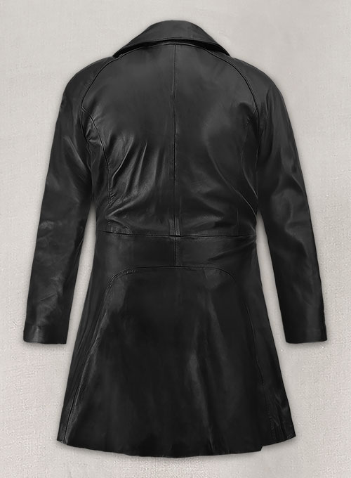Kim Kardashian Leather Trench Coat