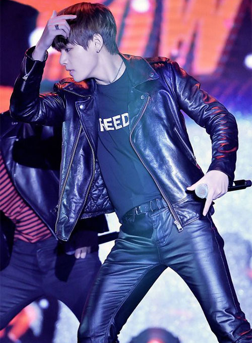 Kim Taehyung Leather Jeans - Click Image to Close