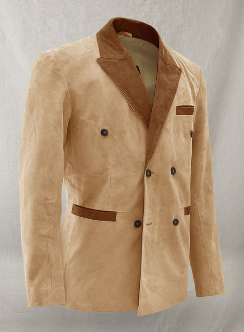 Latte Beige Suede Hampton Leather Blazer