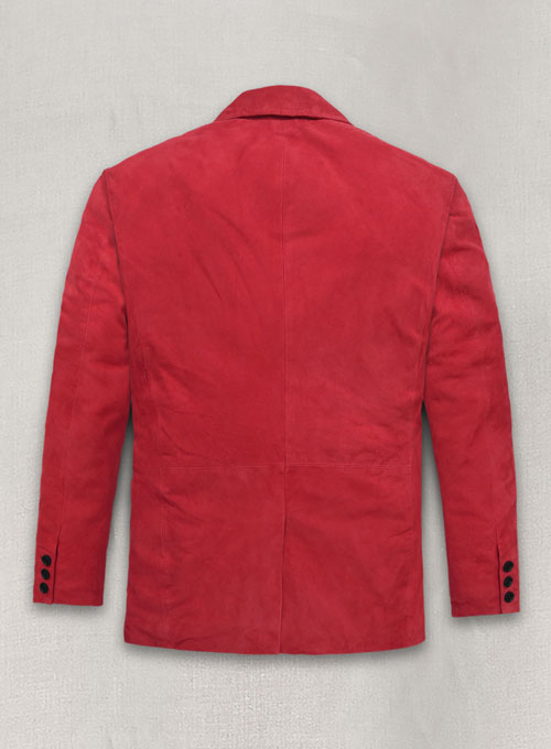 Lava Red Suede Leather Blazer - # 125