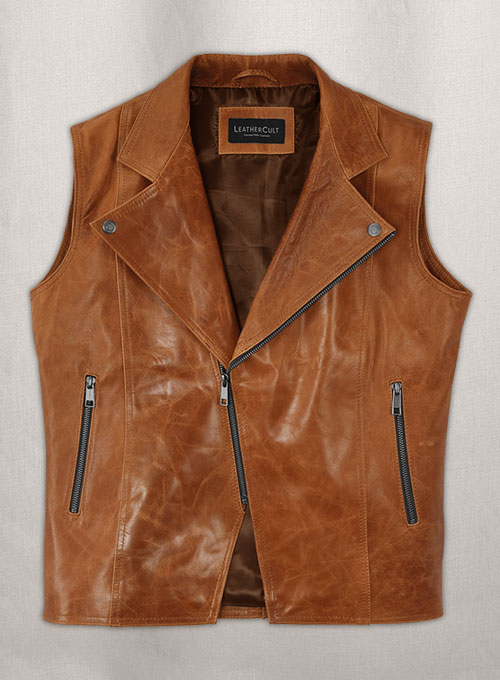 Leather Biker Vest # 311 - Click Image to Close