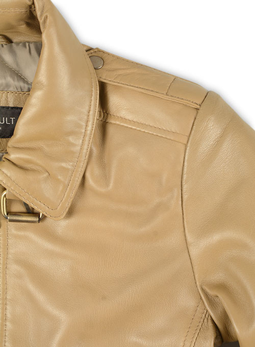 Soft Beige Wax Leather Jacket # 219