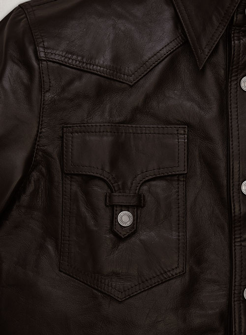 Leather Shirt Jacket #129